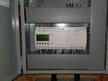 The system is a 5 ton geothermal Waterfurnace heat pump with five solar panels. The solar system will heat the house, domestic hot water and hot tub. When the solar is not enough the heat the water the heat pump automatically handles the loads. In the summer when there is to much heat being generated from the solar system the extra heat is dumped in the ground loop to be stored until it is needed.