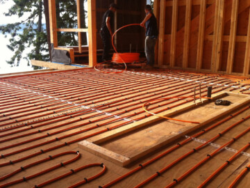 radiant floor piping that will be covered with an 1.5" layer of concrete.